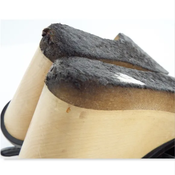 CHLOE Black Open Toe Wedge Sling Pump Sandals 38