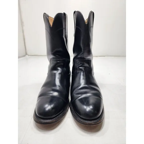 CHRIS ROMERO Handcrafted Black Leather Western Cowboy Boots Womens size 10