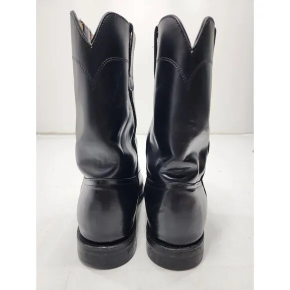 CHRIS ROMERO Handcrafted Black Leather Western Cowboy Boots Womens size 10