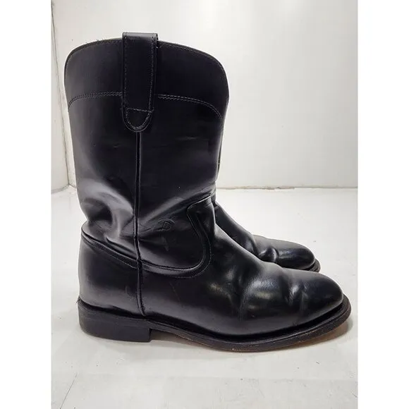 CHRIS ROMERO Handcrafted Black Leather Western Cowboy Boots Womens size 10
