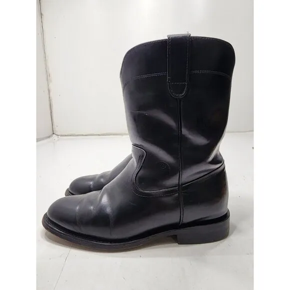CHRIS ROMERO Handcrafted Black Leather Western Cowboy Boots Womens size 10