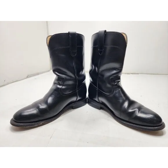 CHRIS ROMERO Handcrafted Black Leather Western Cowboy Boots Womens size 10