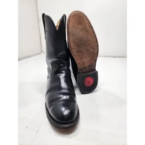 CHRIS ROMERO Handcrafted Black Leather Western Cowboy Boots Womens size 10