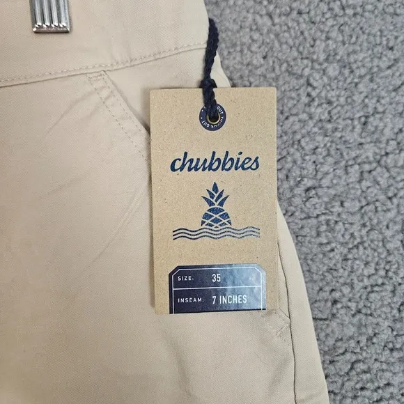 Chubbies Aramadas Shorts 35 Khakinators 7 in Flat Front Twill Stretch Weekend