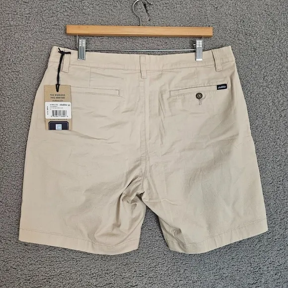 Chubbies Aramadas Shorts 35 Khakinators 7 in Flat Front Twill Stretch Weekend