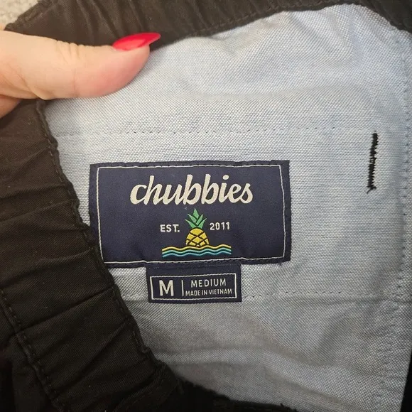 Chubbies Armadas Shorts Dark N Stromies M Flat Front Twill Stretch 7 in Weekend