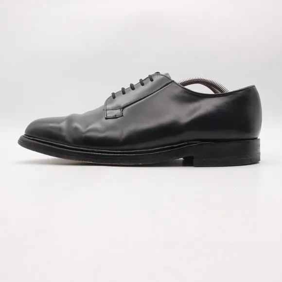 Church's Royal Tweed Plain Toe Derby Men’s Size UK 10.5 Black Leather Lace Up