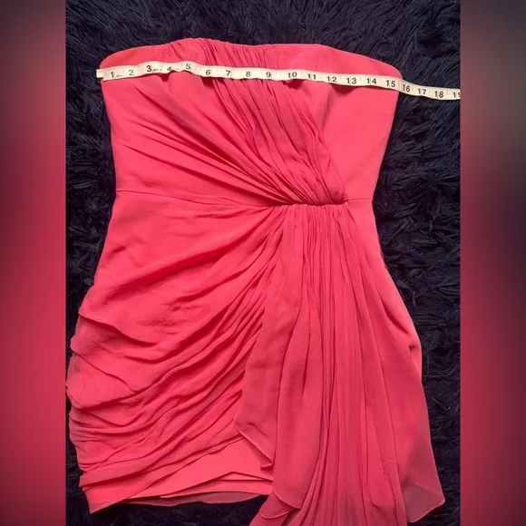 CINQ À SEPT Yuki Ruched Mini Dress In Pink. Size 6