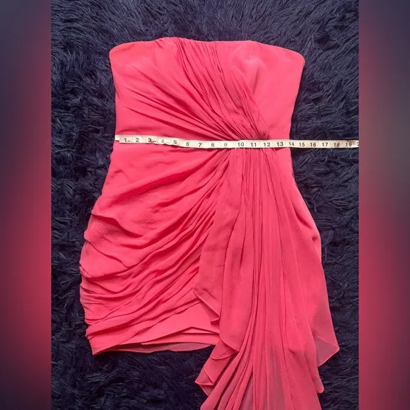 CINQ À SEPT Yuki Ruched Mini Dress In Pink. Size 6