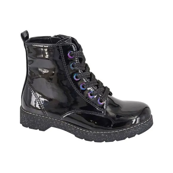 Cipriata Girls Adria Glitter Side Zip Ankle Boots / Black