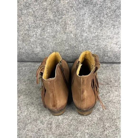 Circle G by Corral Booties Boots Women's 7.5 Tan Fringe Western Cowgirl Zip