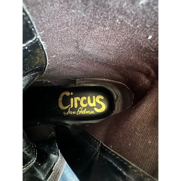 Circus by Sam Edelman Combat Boots Rhinestone Buckle Black Boots Size 7