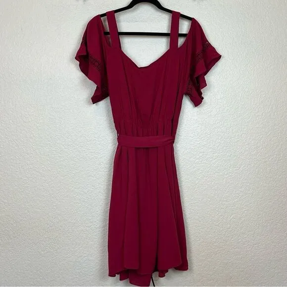 City Chic Dress Cold Shoulder Open Shoulder Dress NWT! in Rhubarb size 16