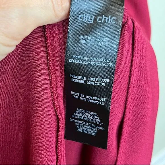 City Chic Dress Cold Shoulder Open Shoulder Dress NWT! in Rhubarb size 16