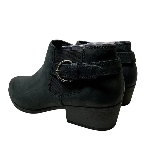 Clarks Adreena Field Bootie Womens Size 11 M Black Leather Side Zip Ankle Boots