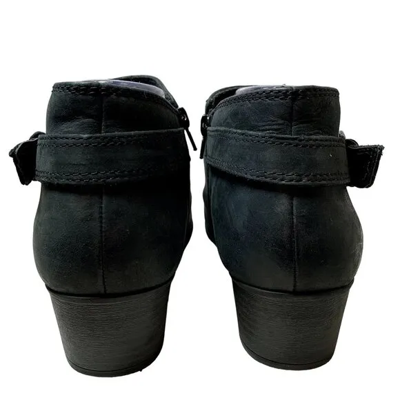 Clarks Adreena Field Bootie Womens Size 11 M Black Leather Side Zip Ankle Boots