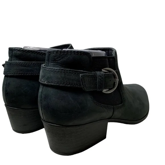 Clarks Adreena Field Bootie Womens Size 11 M Black Leather Side Zip Ankle Boots