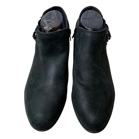 Clarks Adreena Field Bootie Womens Size 11 M Black Leather Side Zip Ankle Boots