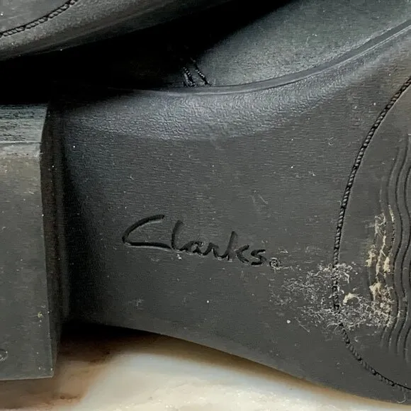Clarks Adreena Field Bootie Womens Size 11 M Black Leather Side Zip Ankle Boots
