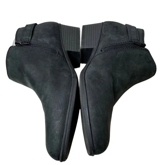 Clarks Adreena Field Bootie Womens Size 11 M Black Leather Side Zip Ankle Boots