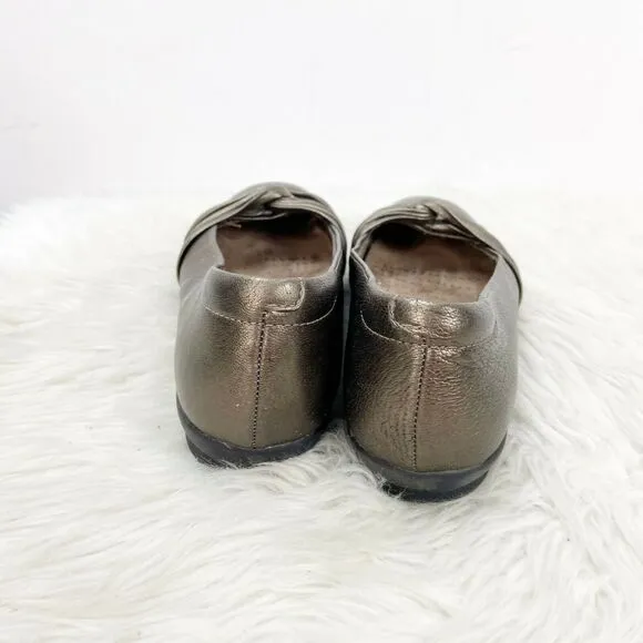 Clarks Artisan 6 M Womens Bronzer Metallic Leather Comfort Flats