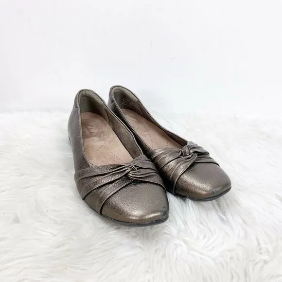 Clarks Artisan 6 M Womens Bronzer Metallic Leather Comfort Flats