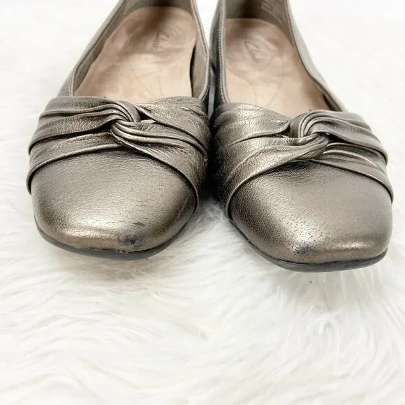 Clarks Artisan 6 M Womens Bronzer Metallic Leather Comfort Flats