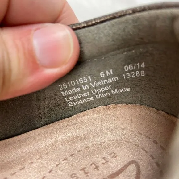 Clarks Artisan 6 M Womens Bronzer Metallic Leather Comfort Flats