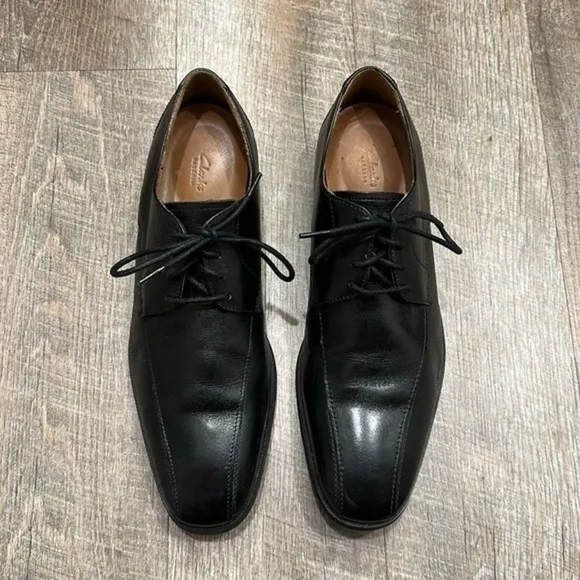 Clarks artisan black leather lace up Oxford dress shoes size 10