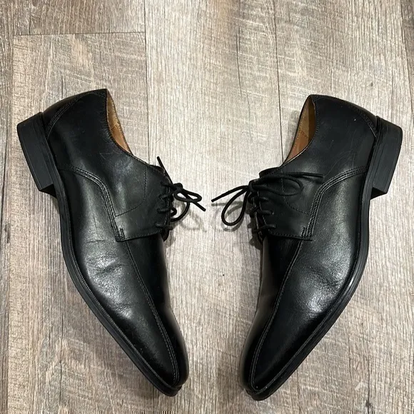 Clarks artisan black leather lace up Oxford dress shoes size 10