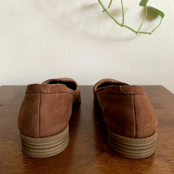 Clarks Brown Leather Loafer Flats Pure Walk Comfort Size 6 NWOT