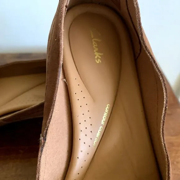 Clarks Brown Leather Loafer Flats Pure Walk Comfort Size 6 NWOT