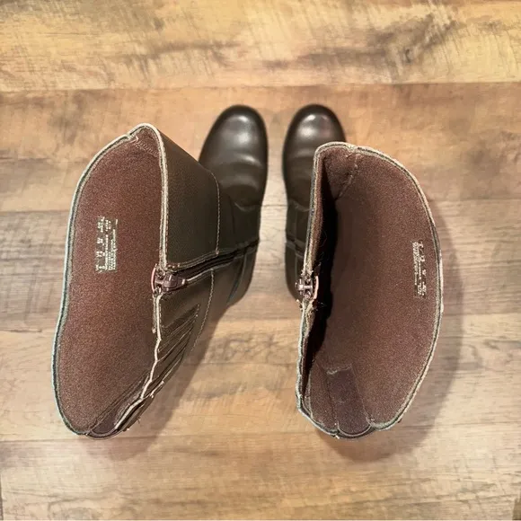 Clarks Brown Side-Zip Knee-High Boots
