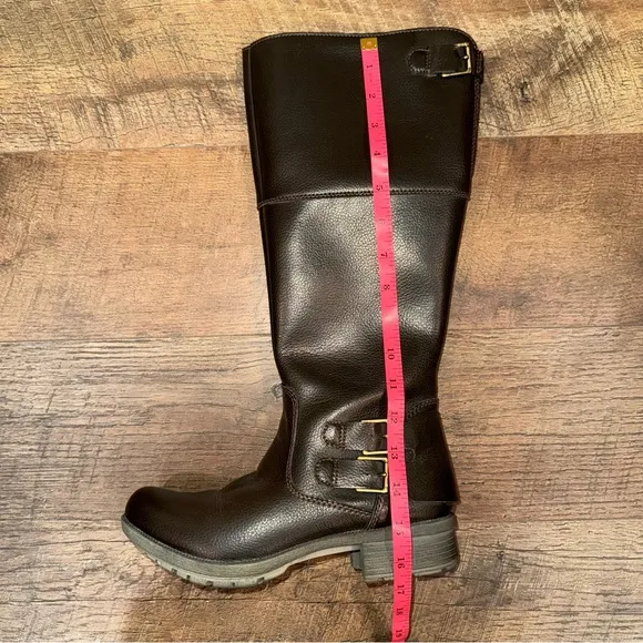 Clarks Brown Side-Zip Knee-High Boots