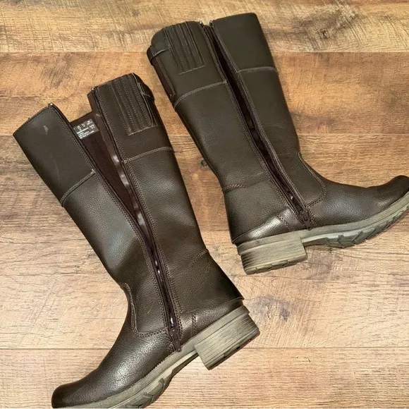 Clarks Brown Side-Zip Knee-High Boots