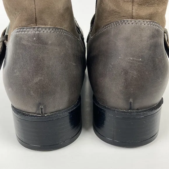 Clarks Distressed Taupe Leather Ankle Boots