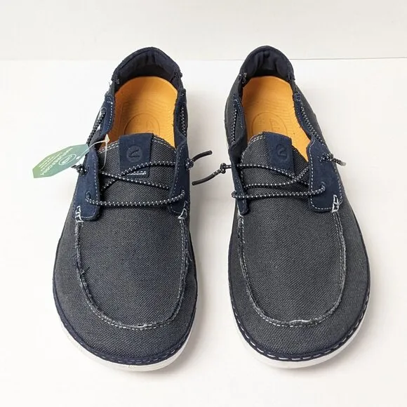 Clarks Higley Tie Boat Shoes, Navy, Men's 11 M