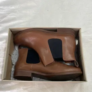 Clarks leather brown boots, new with box
