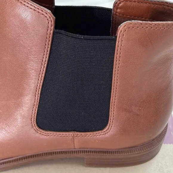 Clarks leather brown boots, new with box