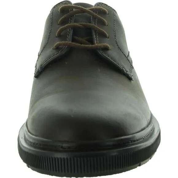 Clarks Mens Burchill Derby Brown Leather Round Toe Lace Up Derby Shoes NWOB