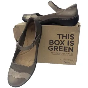 Clarks Metallic Cora Abby Mary Jane Flats 7.5 Women's
