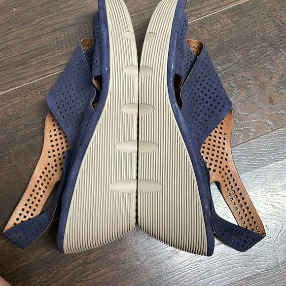 Clarks Navy blue Wedge Slingback Sandals