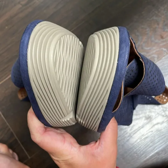 Clarks Navy blue Wedge Slingback Sandals