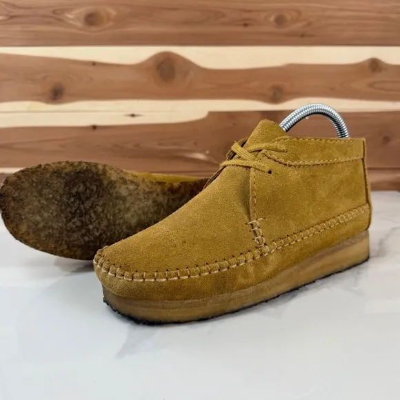 Clarks Originals  Wallabee Weaver Suede Shoes Tan Brown Women's  Size 7