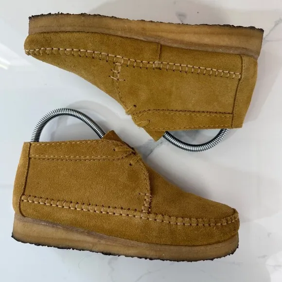Clarks Originals  Wallabee Weaver Suede Shoes Tan Brown Women's  Size 7