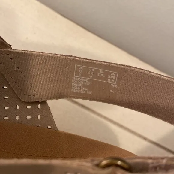 Clarks Perforated Leather Cork Wedge Sandals Stasha Bridget Sand 8.5W New