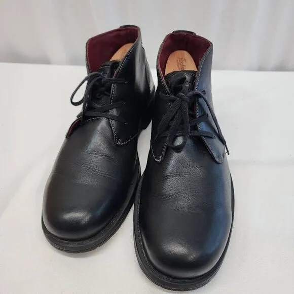 Clarks Size 12 Black Leather Chukka Boots Kyros Limit Lace Up O
