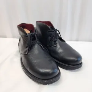 Clarks Size 12 Black Leather Chukka Boots Kyros Limit Lace Up O