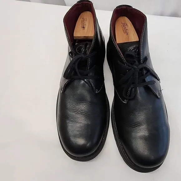 Clarks Size 12 Black Leather Chukka Boots Kyros Limit Lace Up O