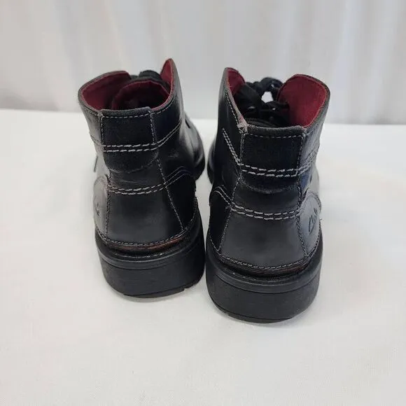 Clarks Size 12 Black Leather Chukka Boots Kyros Limit Lace Up O